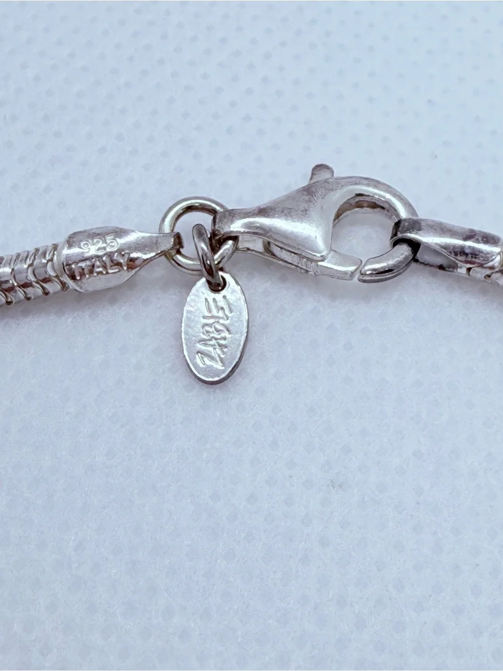 Zable Zabie Italian Made Sterling Silver Bracelet with Blue Mermaid Tail Charm